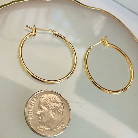 14k plated hoops 25mm - Picture 5 of 5